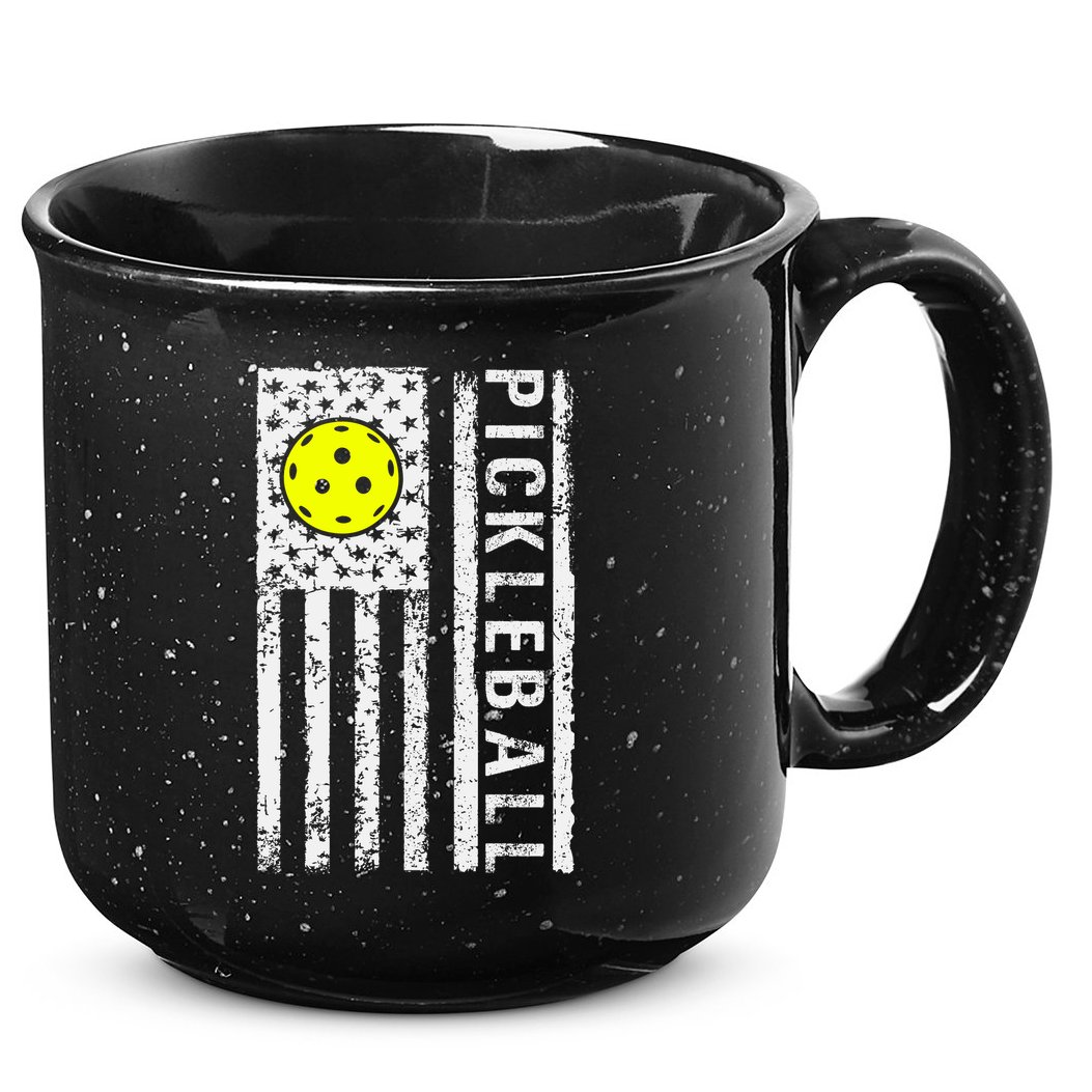 Pickleball Shirt American Flag Pickleball Player Gift 15oz Campfire Ceramic Mug