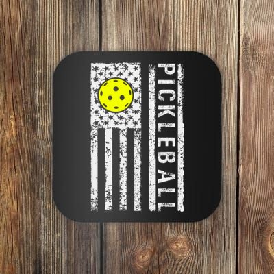 Pickleball Shirt American Flag Pickleball Player Gift Coaster