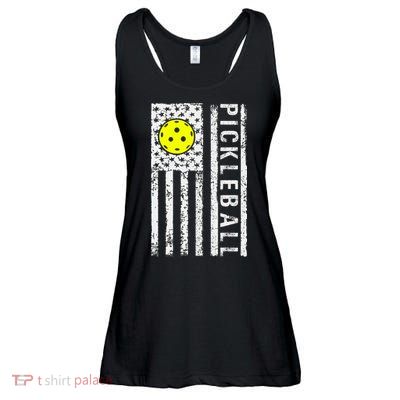 Pickleball Shirt American Flag Pickleball Player Gift Ladies Essential Flowy Tank
