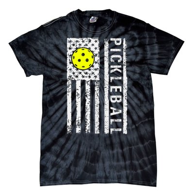 Pickleball Shirt American Flag Pickleball Player Gift Tie-Dye T-Shirt