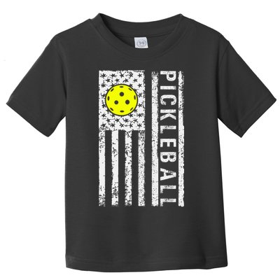 Pickleball Shirt American Flag Pickleball Player Gift Toddler T-Shirt