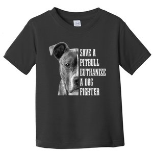 Pitbull Save A Pitbull Funny Dog Rescue Pitbull Mom Dad Toddler T-Shirt