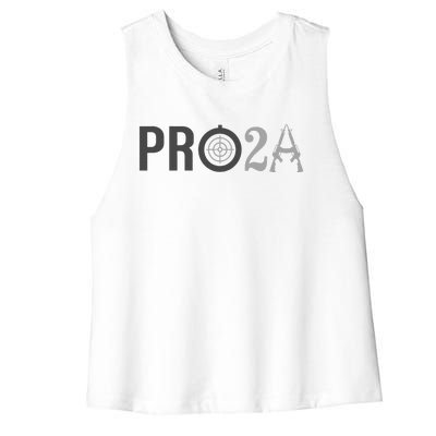 Pro Second Amendment Freedom Over Tyranny Pro2a Bear Arms Women's Racerback Cropped Tank