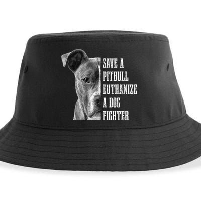 Pitbull Save A Pitbull Funny Dog Rescue Pitbull Mom Dad Sustainable Bucket Hat