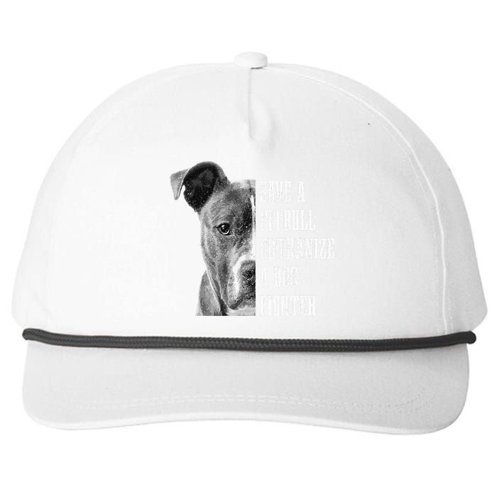 Pitbull Save A Pitbull Funny Dog Rescue Pitbull Mom Dad Snapback Five-Panel Rope Hat