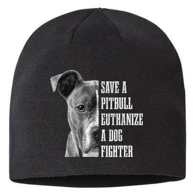 Pitbull Save A Pitbull Funny Dog Rescue Pitbull Mom Dad Sustainable Beanie