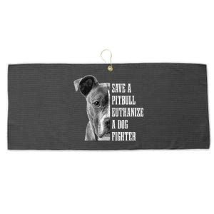 Pitbull Save A Pitbull Funny Dog Rescue Pitbull Mom Dad Large Microfiber Waffle Golf Towel