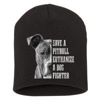 Pitbull Save A Pitbull Funny Dog Rescue Pitbull Mom Dad Short Acrylic Beanie