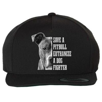 Pitbull Save A Pitbull Funny Dog Rescue Pitbull Mom Dad Wool Snapback Cap