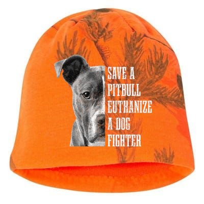 Pitbull Save A Pitbull Funny Dog Rescue Pitbull Mom Dad Kati - Camo Knit Beanie