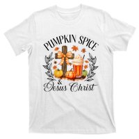 Pumpkin Spice And Jesus Christ Cross Pumpkin Christian T-Shirt