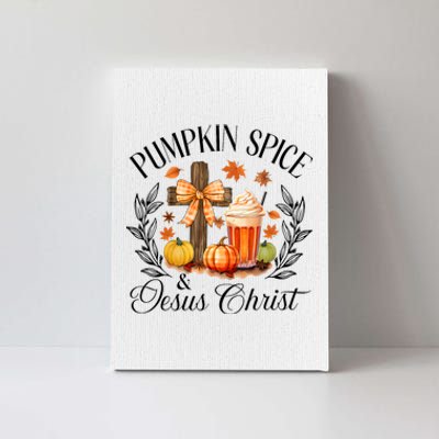 Pumpkin Spice And Jesus Christ Cross Pumpkin Christian Canvas