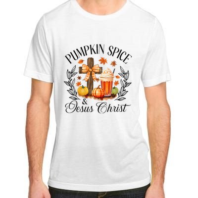 Pumpkin Spice And Jesus Christ Cross Pumpkin Christian Adult ChromaSoft Performance T-Shirt