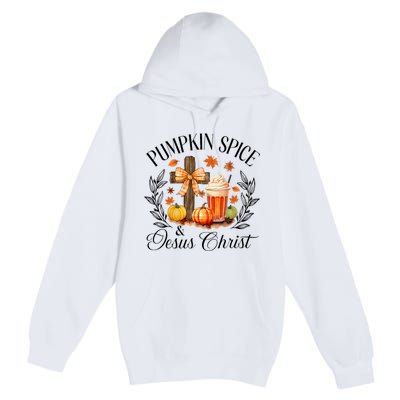 Pumpkin Spice And Jesus Christ Cross Pumpkin Christian Premium Pullover Hoodie