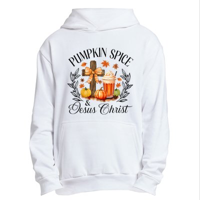 Pumpkin Spice And Jesus Christ Cross Pumpkin Christian Urban Pullover Hoodie