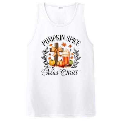 Pumpkin Spice And Jesus Christ Cross Pumpkin Christian PosiCharge Competitor Tank