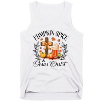 Pumpkin Spice And Jesus Christ Cross Pumpkin Christian Tank Top