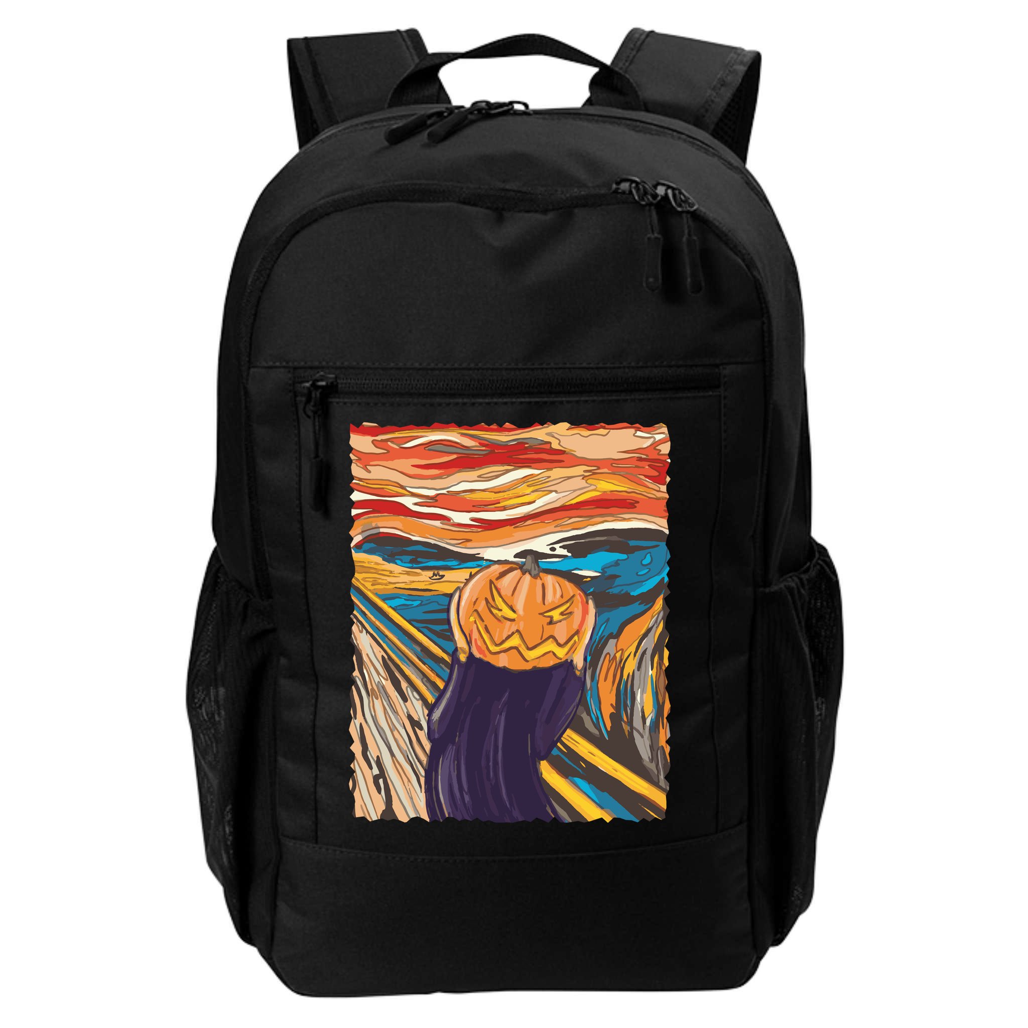 Pumpkin Scream Art Painting Parody Backpack