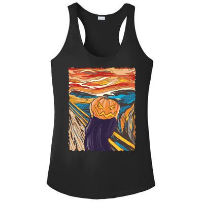 Pumpkin Scream Art Painting Parody Ladies PosiCharge Competitor Racerback Tank