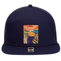 Pumpkin Scream Art Painting Parody 7 Panel Mesh Trucker Snapback Hat