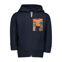 Pumpkin Scream Art Painting Parody Toddler Zip Fleece Hoodie