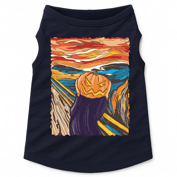 Pumpkin Scream Art Painting Parody Doggie Tank