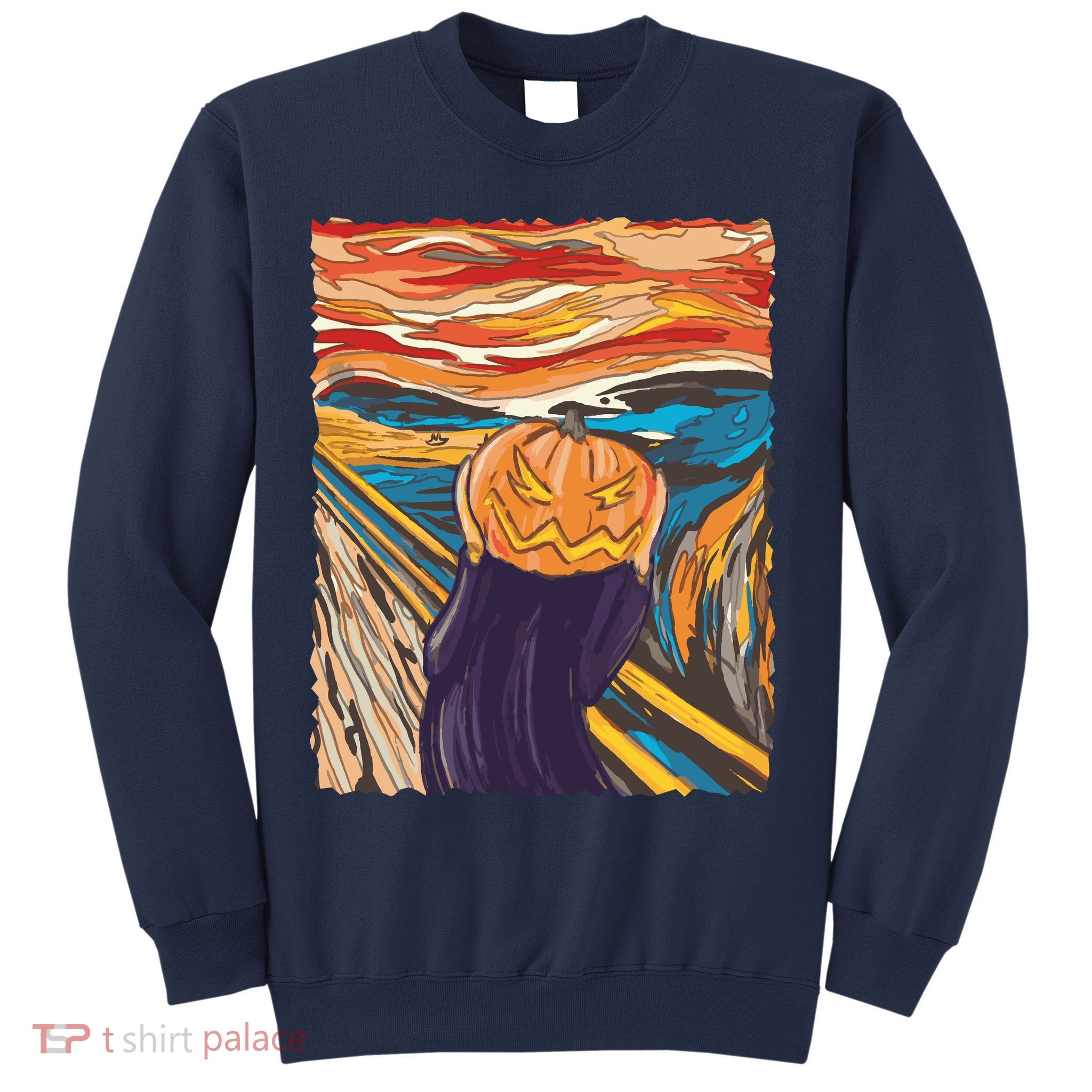 Pumpkin Scream Art Painting Parody Sweatshirt