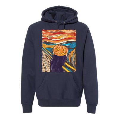 Pumpkin Scream Art Painting Parody Premium Hoodie