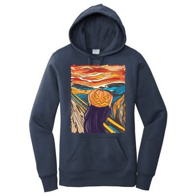 Pumpkin Scream Art Painting Parody Women's Pullover Hoodie