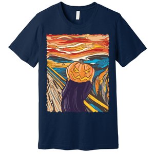 Pumpkin Scream Art Painting Parody Premium T-Shirt