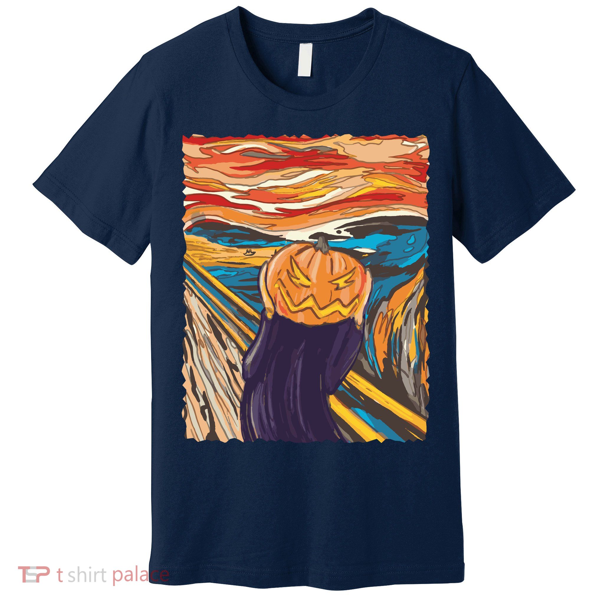 Pumpkin Scream Art Painting Parody Premium T-Shirt