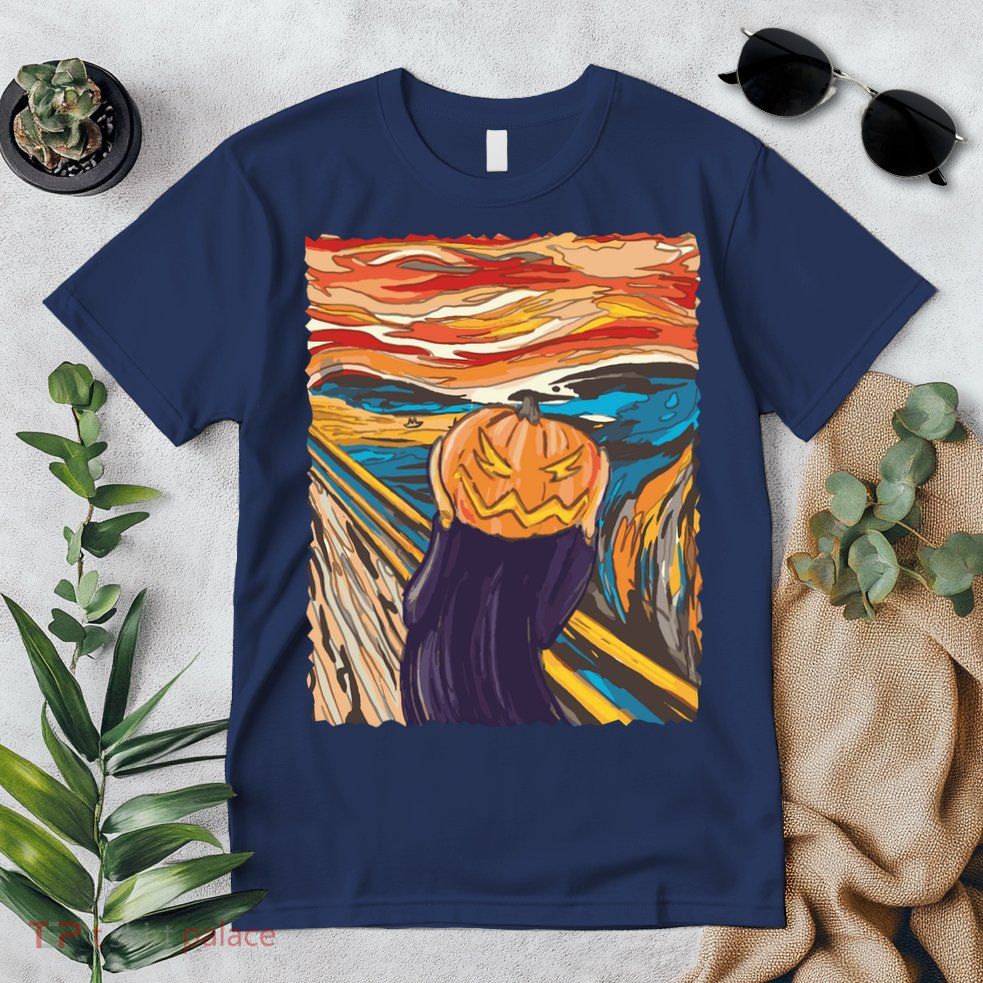 Pumpkin Scream Art Painting Parody Premium T-Shirt