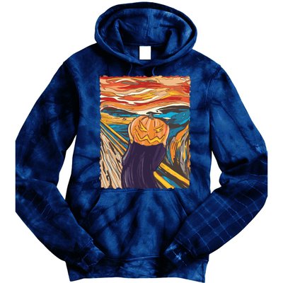 Pumpkin Scream Art Painting Parody Tie Dye Hoodie