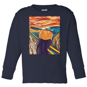 Pumpkin Scream Art Painting Parody Toddler Long Sleeve Shirt