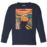 Pumpkin Scream Art Painting Parody Toddler Long Sleeve Shirt