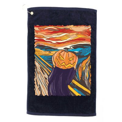 Pumpkin Scream Art Painting Parody Golf Towel
