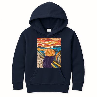 Pumpkin Scream Art Painting Parody Kids Hoodie