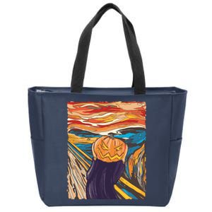 Pumpkin Scream Art Painting Parody Zip Tote Bag