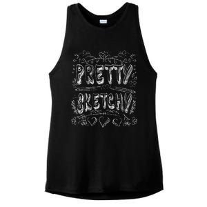 Pretty Sketchy Artists Pencils Art Lover Ladies PosiCharge Tri-Blend Wicking Tank