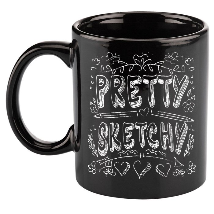 Pretty Sketchy Artists Pencils Art Lover 11oz C Handle Ceramic Mug