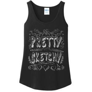 Pretty Sketchy Artists Pencils Art Lover Ladies Essential Tank