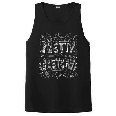 Pretty Sketchy Artists Pencils Art Lover PosiCharge Competitor Tank