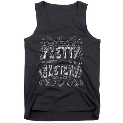 Pretty Sketchy Artists Pencils Art Lover Tank Top