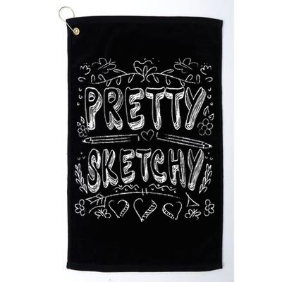 Pretty Sketchy Artists Pencils Art Lover Golf Towel