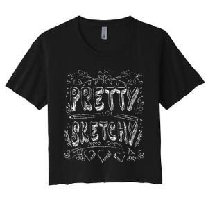 Pretty Sketchy Artists Pencils Art Lover Women's Crop Top Tee