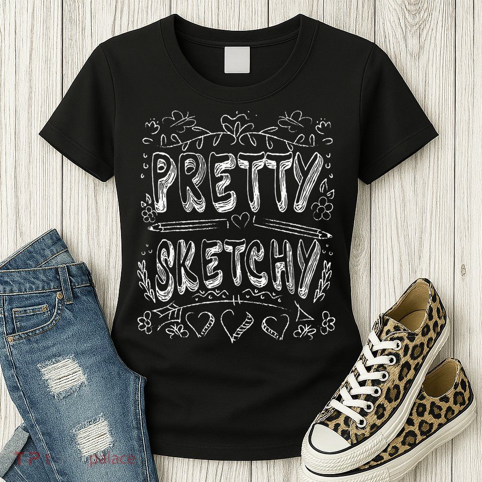 Pretty Sketchy Artists Pencils Art Lover Womens T-Shirt