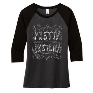 Pretty Sketchy Artists Pencils Art Lover Women's Tri-Blend 3/4-Sleeve Raglan Shirt