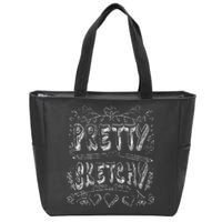 Pretty Sketchy Artists Pencils Art Lover Zip Tote Bag