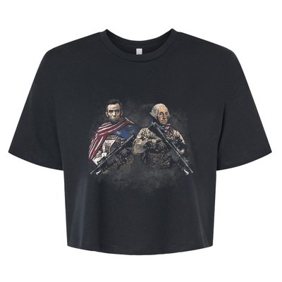 Presidential Soldiers: Abraham Lincoln And George Washington TShirt Bella+Canvas Jersey Crop Tee