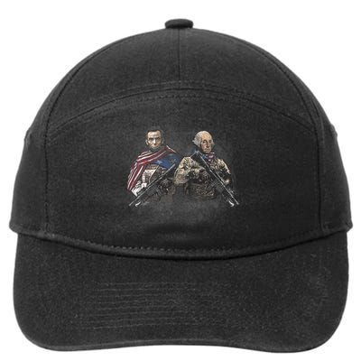 Presidential Soldiers: Abraham Lincoln And George Washington TShirt 7-Panel Snapback Hat